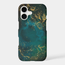 Luxury Emerald Green & Gold Abstract Marble