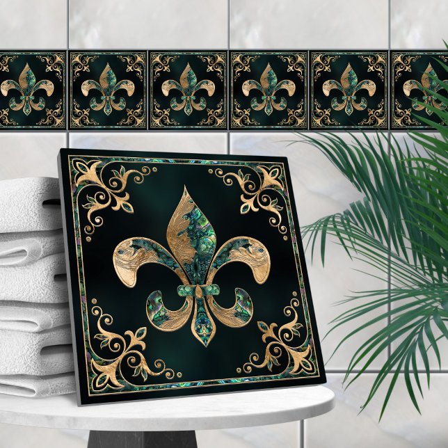 Luxury Fleur-de-lis - Abalone Shell e Dourado (Criador carregado)