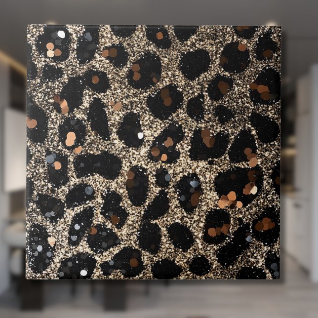 Luxury Glitter Brown Black Gold Leopard Pattern (Criador carregado)