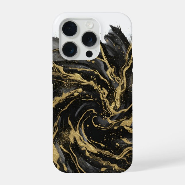 Luxury Gold and Black Abstract Marble Ink Flow (Verso)