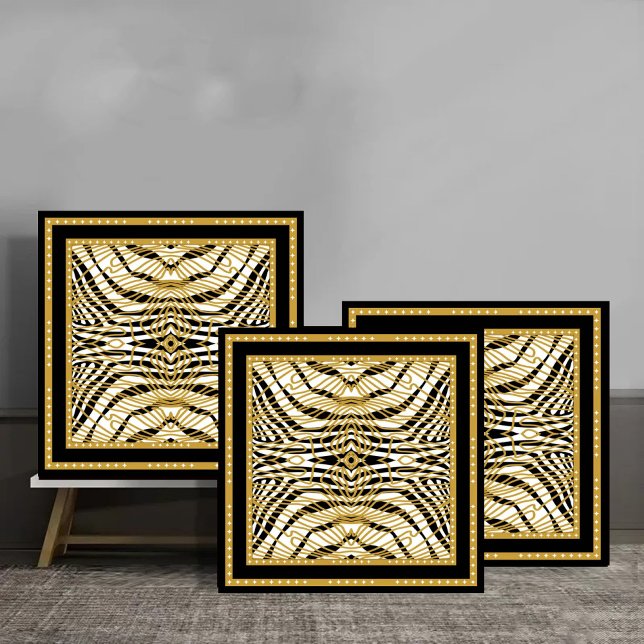 Luxury Gold and Black Abstract Zebra Pattern (Criador carregado)