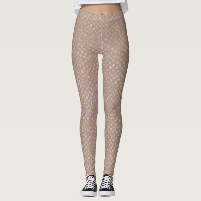 Luxury Gold pixels and Rose Gold Leggings (Frente)