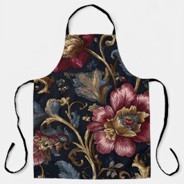 Luxury Indian Floral Apron Vintage Royal