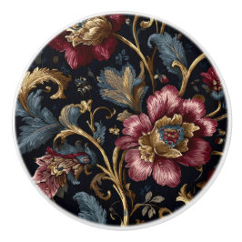 Luxury Indian Floral Ceramic Knob Vintage Royal
