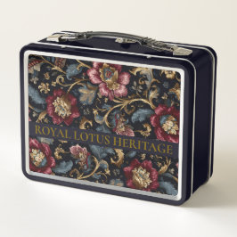 Luxury Indian Floral Metal Lunch Box Vintage Royal