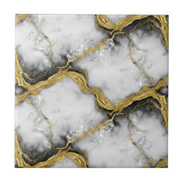 Luxury Liquid Gold White Marble Elegant