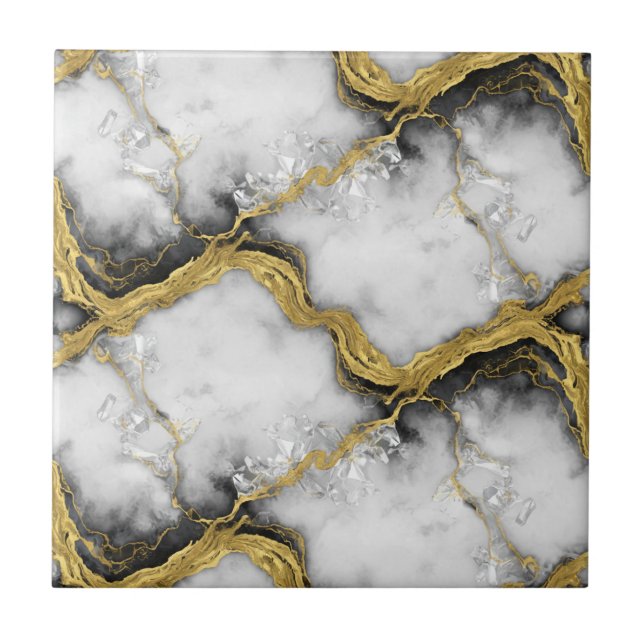 Luxury Liquid Gold White Marble Elegant (Frente)