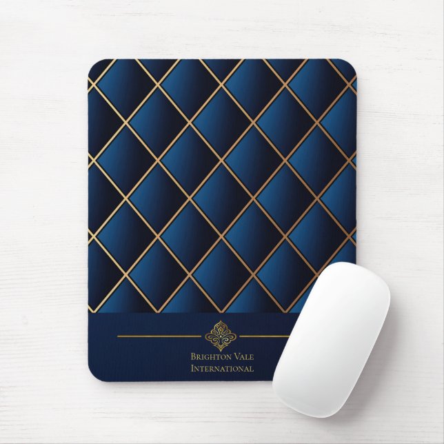 Luxury Navy Gold Executive Mousepad (Com mouse)