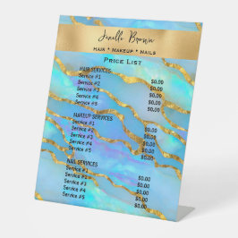 Luxury Opal Stone and Gold Beauty Salon Price List