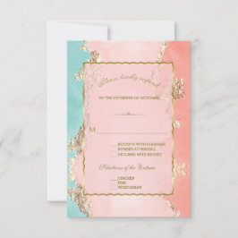 Luxury Pastel Watercolor Gold Foil Weding RSVP