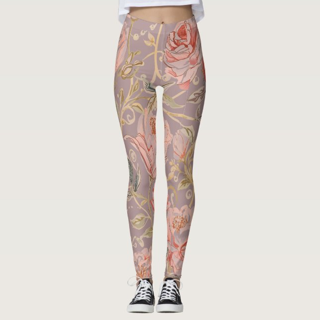 Luxury Peach Gold Roses with Rose Gold Leggings (Frente)
