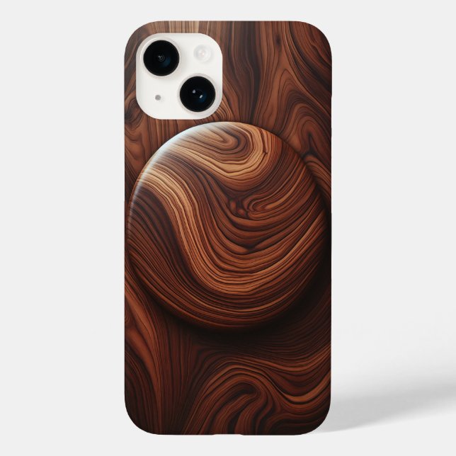 Luxury Polished Walnut Wood Grain Abstract Circula (Verso)