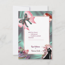 Luxury Satin Bow Wedding RSVP Card
