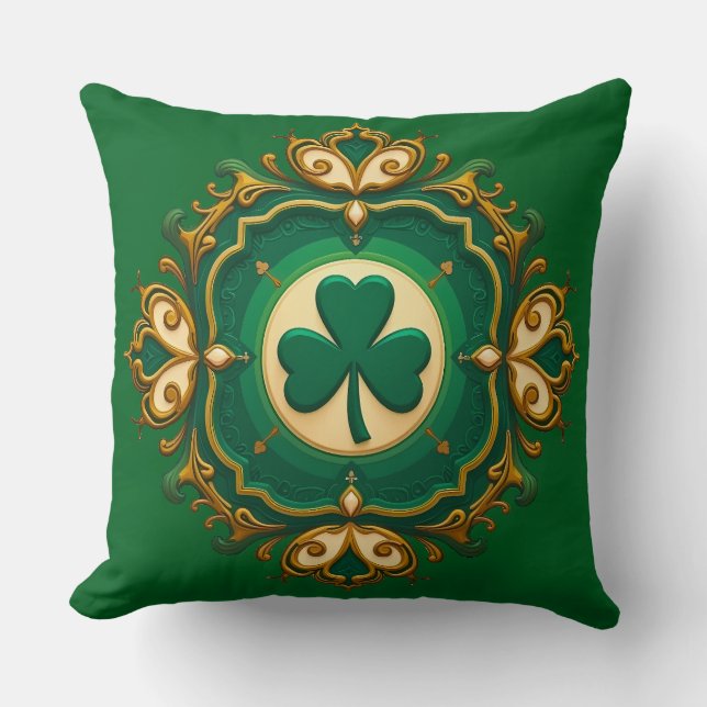 Luxury Shamrock St Patrick’s Day - almofada (Frente)