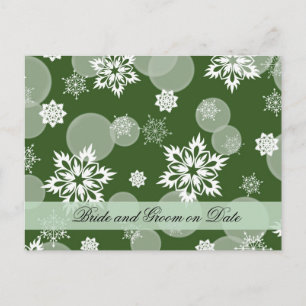 Luxury Snowflakes Winter Green Cartão de data Salv