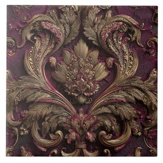 Luxury Vintage French Baroque Burgundy Gold Floral