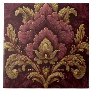 Luxury Vintage French Baroque Burgundy Gold Floral