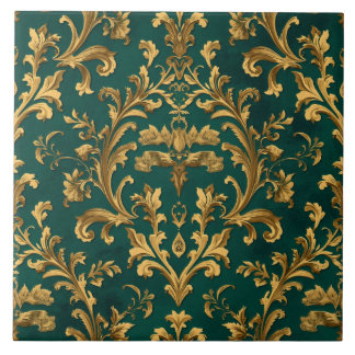 Luxury Vintage French Baroque Emerald Green Gold