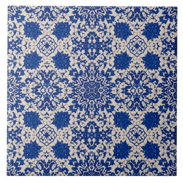 Luxury Vintage Islamic Geometric Royal Navy Blue  (Frente)