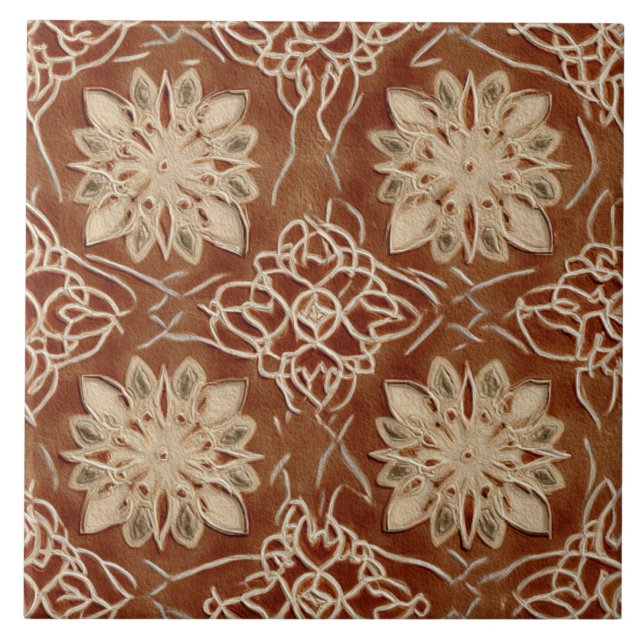 Luxury Vintage Islamic Geometric Sand Terracotta  (Frente)