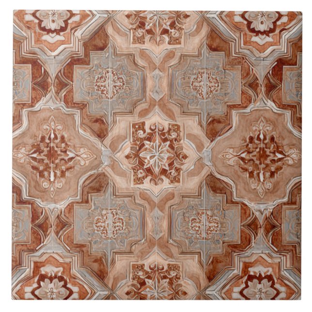 Luxury Vintage Islamic Geometric Sand Terracotta  (Frente)