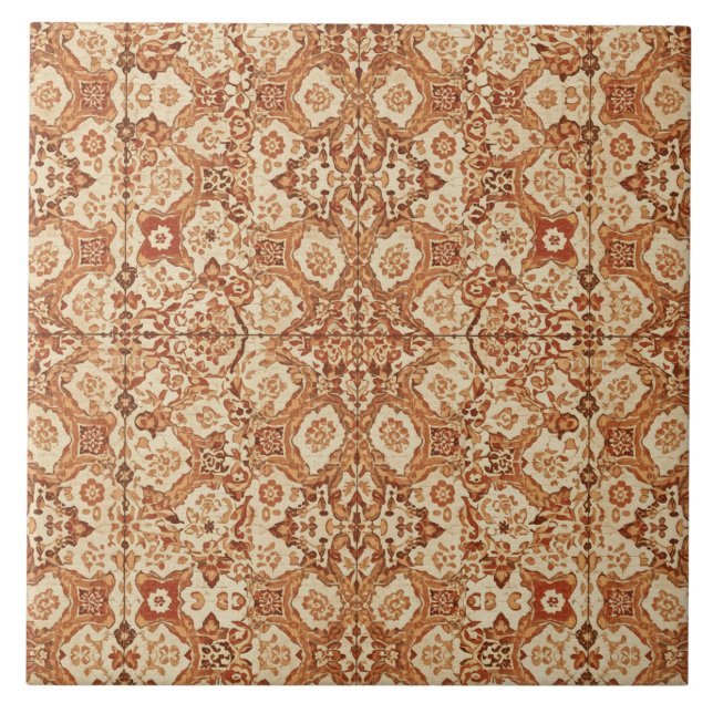 Luxury Vintage Islamic Geometric Sand Terracotta  (Frente)