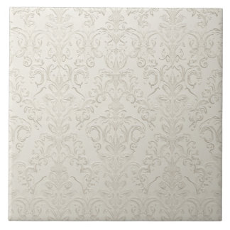 Luxury Vintage Minimal Elegant Damask Ivory Cream