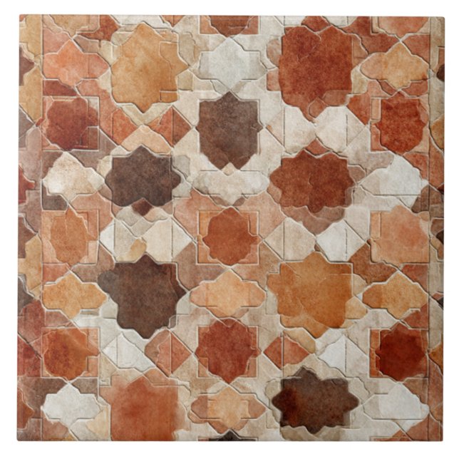 Luxury Vintage Moroccan Zellige Terracotta Sand (Frente)