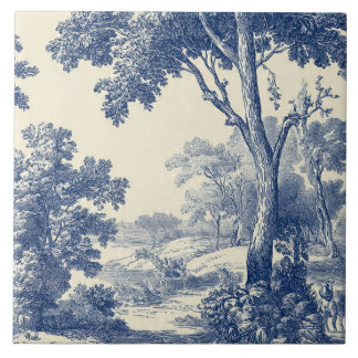 Luxury Vintage Soft Toile de Jouy French Ink Ivor