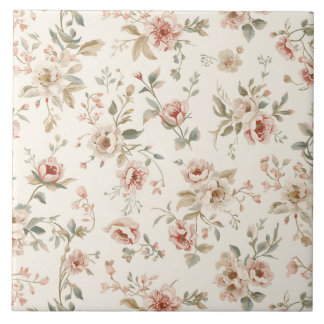 Luxury Vintage Victorian Flowers Blush Cream