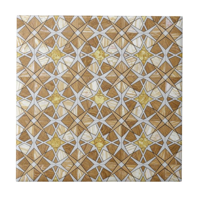 Luxury Zellige Moroccan Mosaic Pattern Beige Cream (Frente)