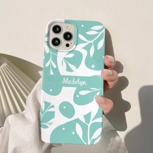 Luz Botânica Azul Personalizada Floral
