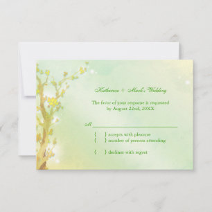 Luz cintilante - árvore verde que Wedding RSVP