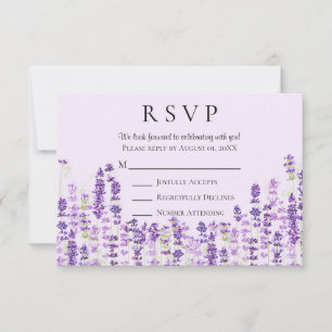 Luz da lavanda - o roxo floresce a aguarela RSVP