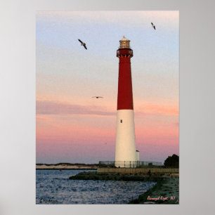 Luz de Barnegat, ilha de Long Beach, poster de NJ