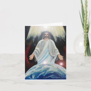 Luz do Jesus Cristo da páscoa do cartão de nota 