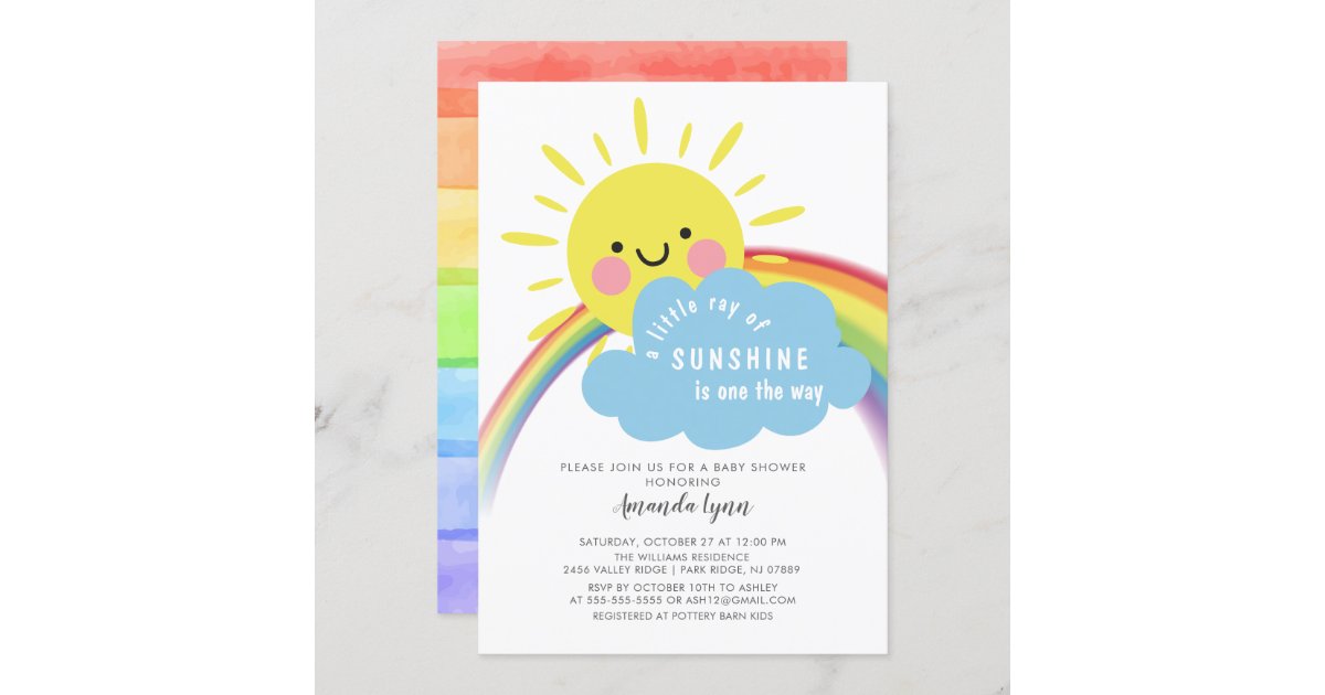 Luz Do Sol No Convite Do Cha De Fraldas Da Maneira Zazzle Com Br