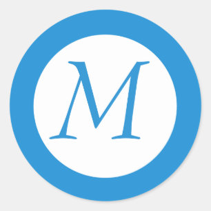 Luz - etiqueta Monogrammed azul