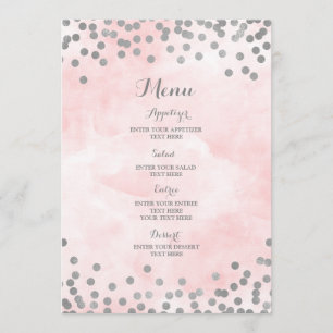 Luz - menu cor-de-rosa do casamento dos confetes