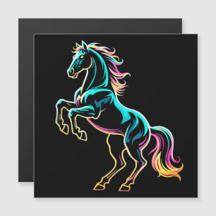 Luz Neon de Cavalo Efeito Glitch Estilo Retro