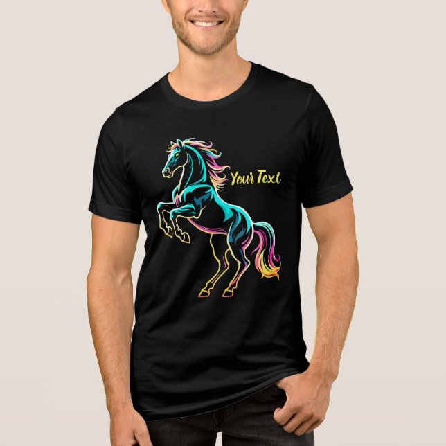 Luz Neon de Cavalo Glitch Estilo Retro (Frente)