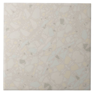 Luz neutra beige efeito terrazzo simples moderno