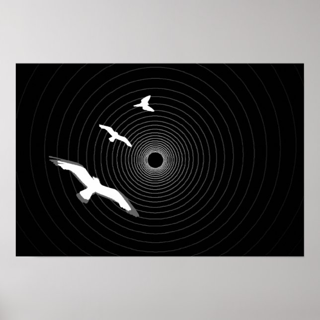 Luz no fim do túnel Pôster abstrato (Frente)