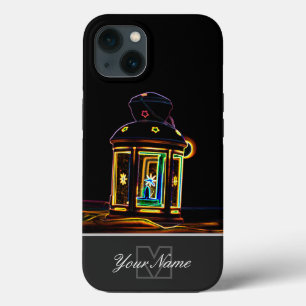 Luz romântica de velas neon-Pop-Art com Monograma