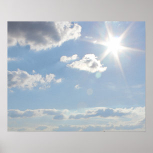 Luz solar brilhante com poster das nuvens