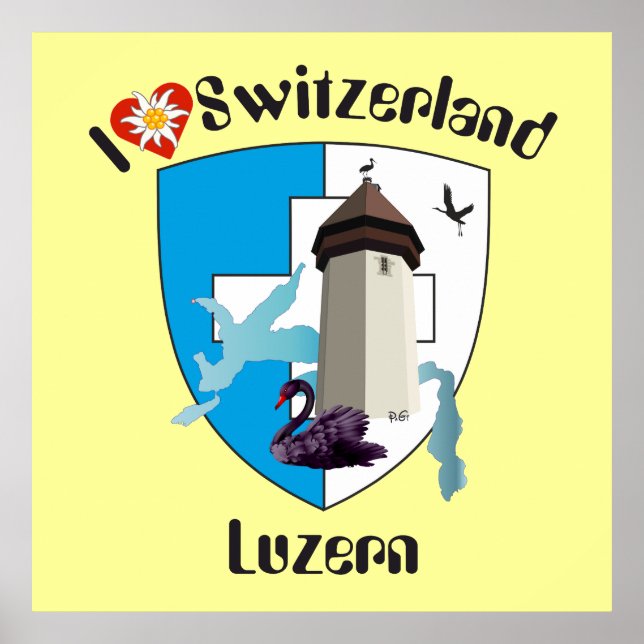 Luzern Schweiz Switzerland Poster (Frente)