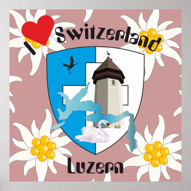 Luzern Schweiz Switzerland Poster (Frente)