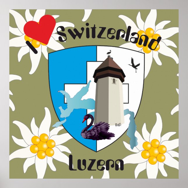Luzern Schweiz Switzerland Poster (Frente)