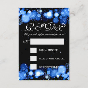 Luzes azuis RSVP do Casamento no inverno Elegante