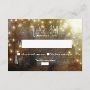 Luzes brilhantes cartões RSVP de casamento apressa